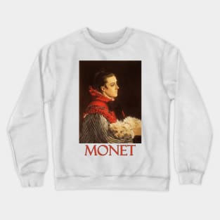 Camille with a Small Dog by Claude Monet Crewneck Sweatshirt